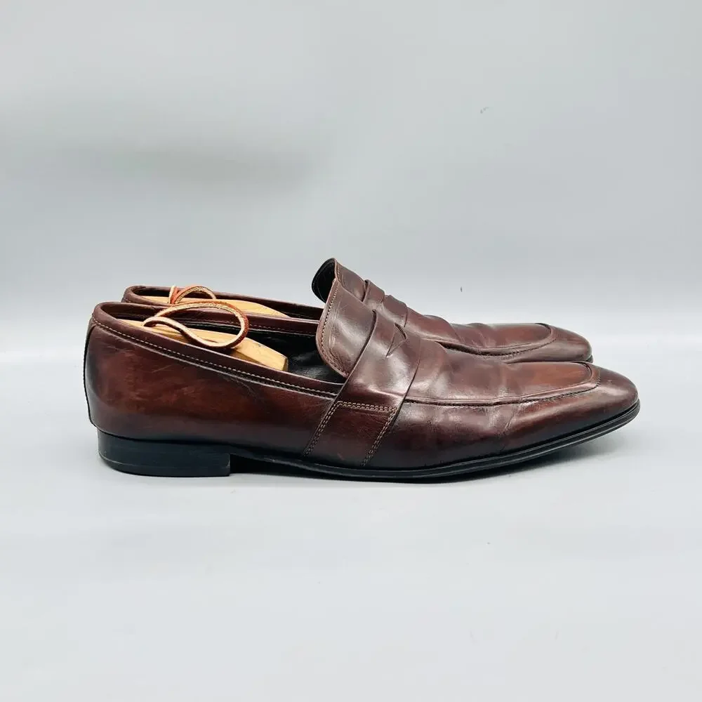 To Boot New York Shoes Mens 11 Brown Leather Adam Derrick Penny Loafers Dress